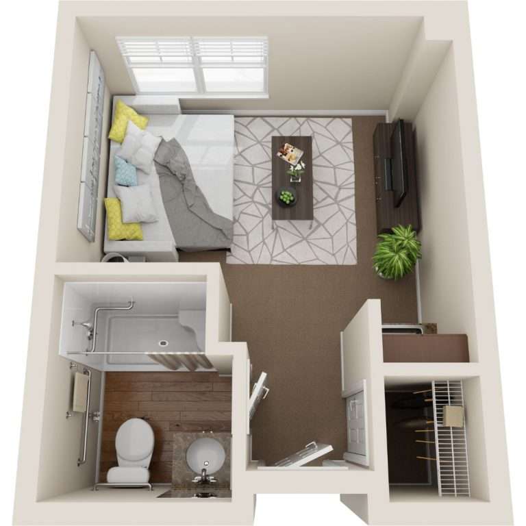 Capitol Hill Senior Living Studio Bedroom